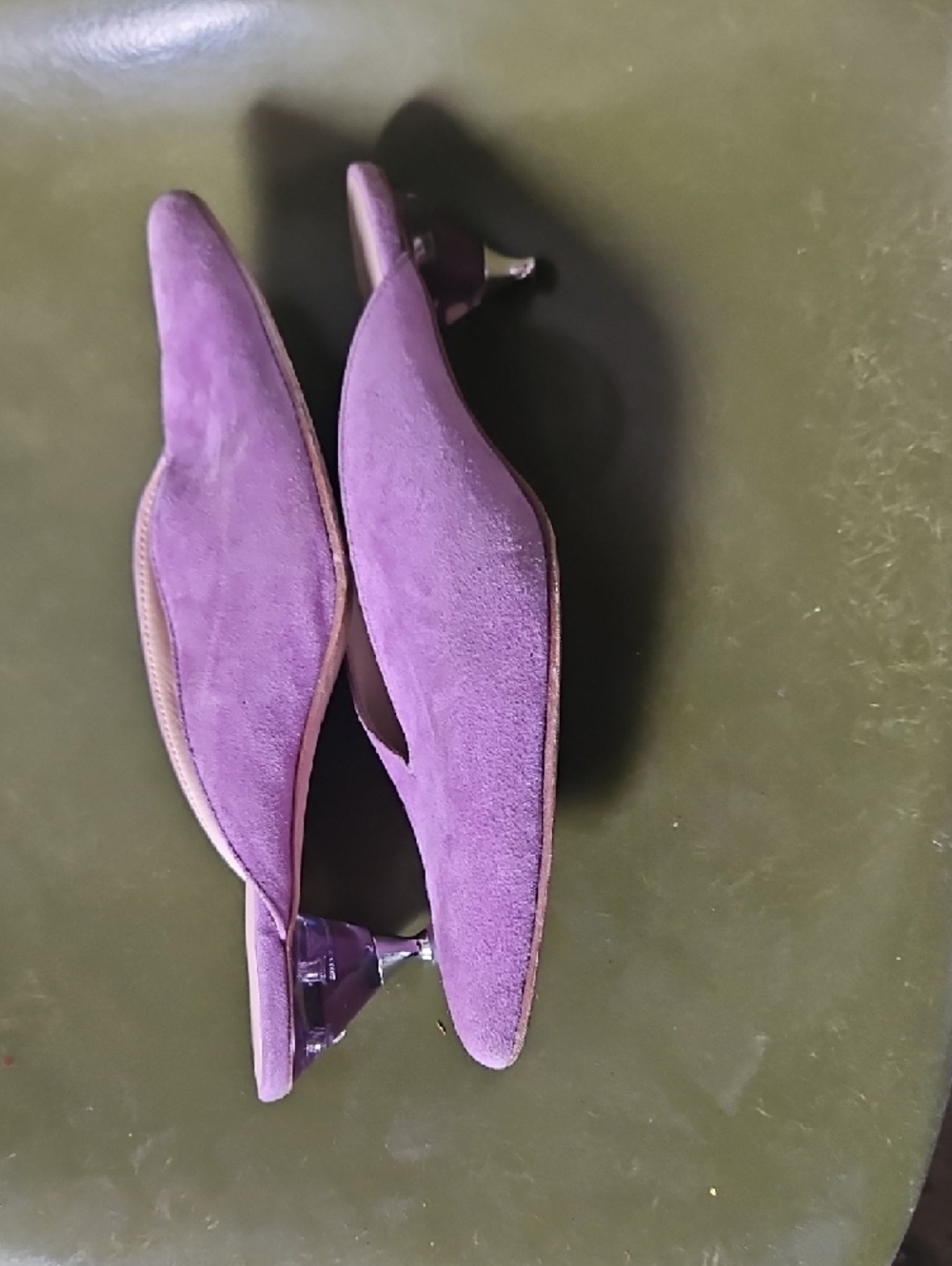 kate spade Lavender Suede Pointed Slip-On Mules Size US 7.5 Eu 38 - Picture 4 of 7